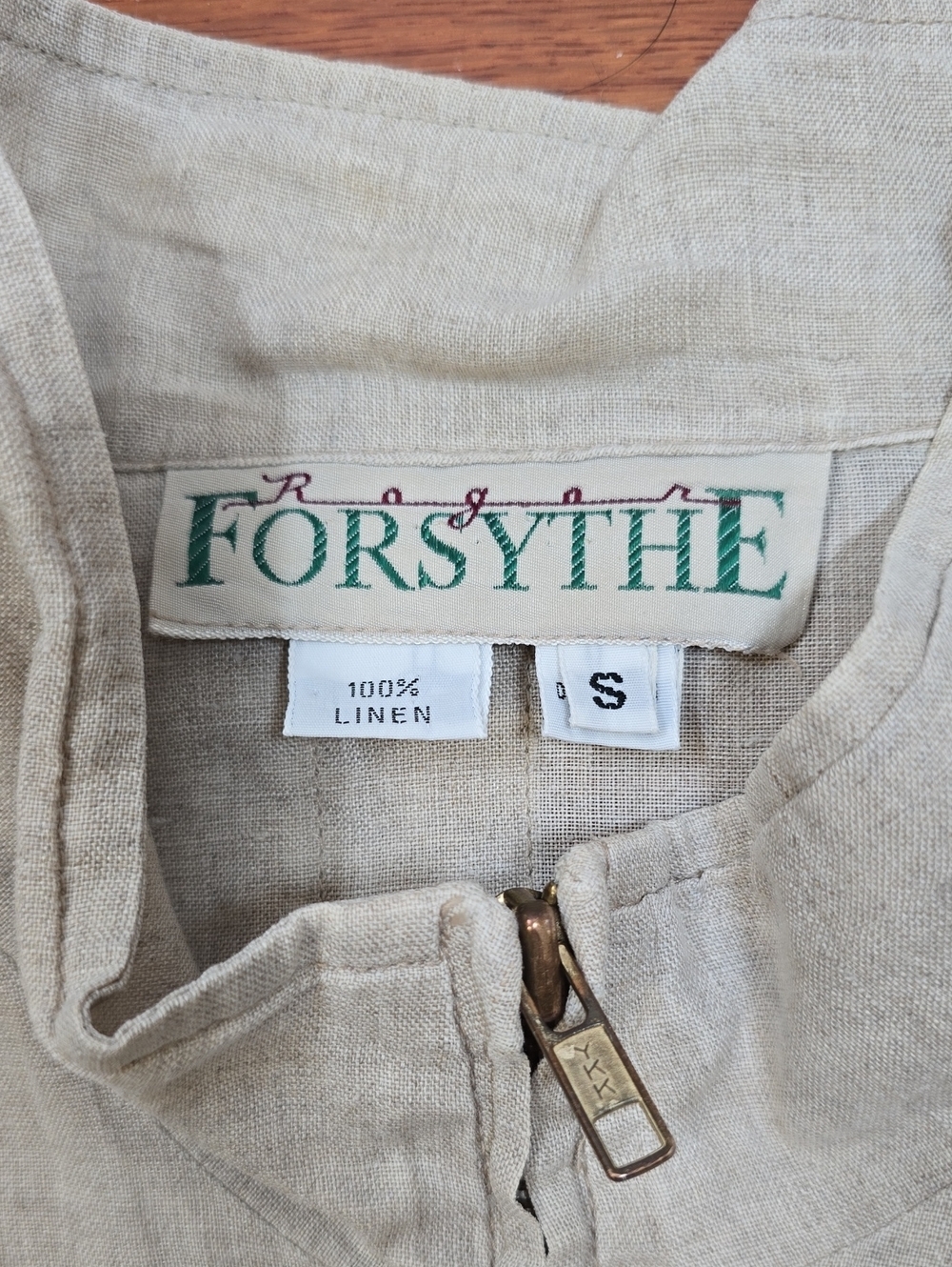 Vintage Roger Forsythe 100% Linen Bomber Lightweight Full Zip Jacket Sz.S - Picture 9 of 13